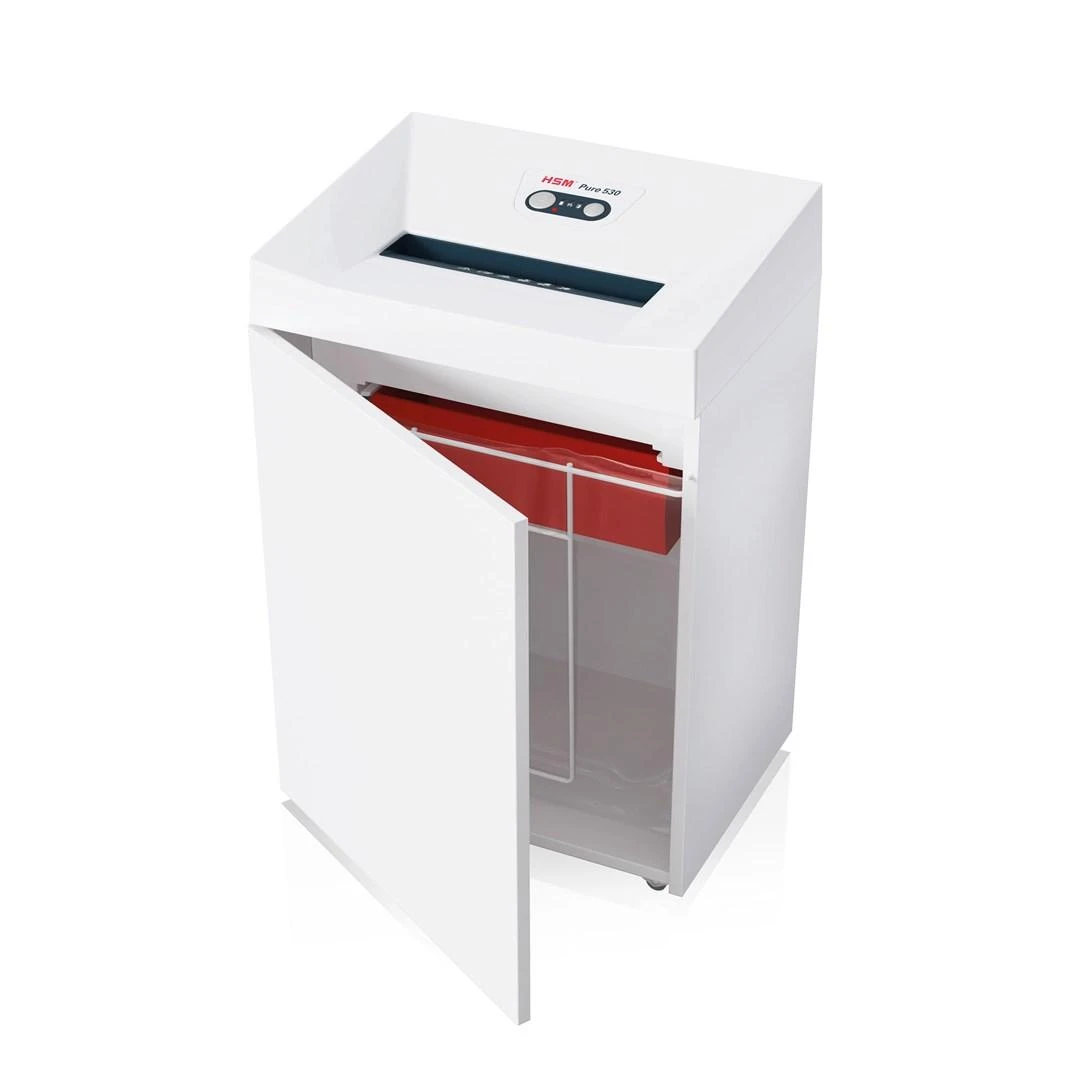 HSM 2350111 HSM Pure 530 - juostelės 3,9 mm / 19-21 lapas 80 g / 80 l šiukšliadėžė / P-2