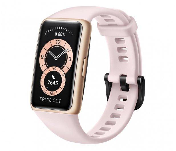 Išmanioji apyrankė Huawei Band 6, Auksinės spalvos su rožinės spalvos  silikoniniu dirželiu | Varle.lt