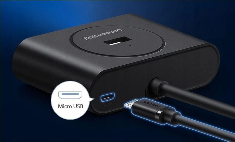 UGREEN USB 3.0 HUB 4in1 0.5m juodas