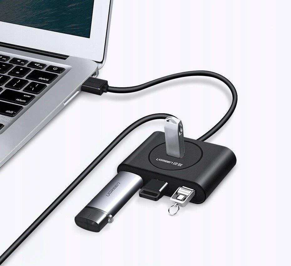 UGREEN USB 3.0 HUB 4in1 0.5m juodas