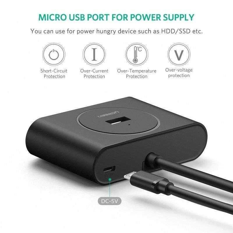 UGREEN HUB USB 3.0 + USB-C 3.1 4 portų OTG