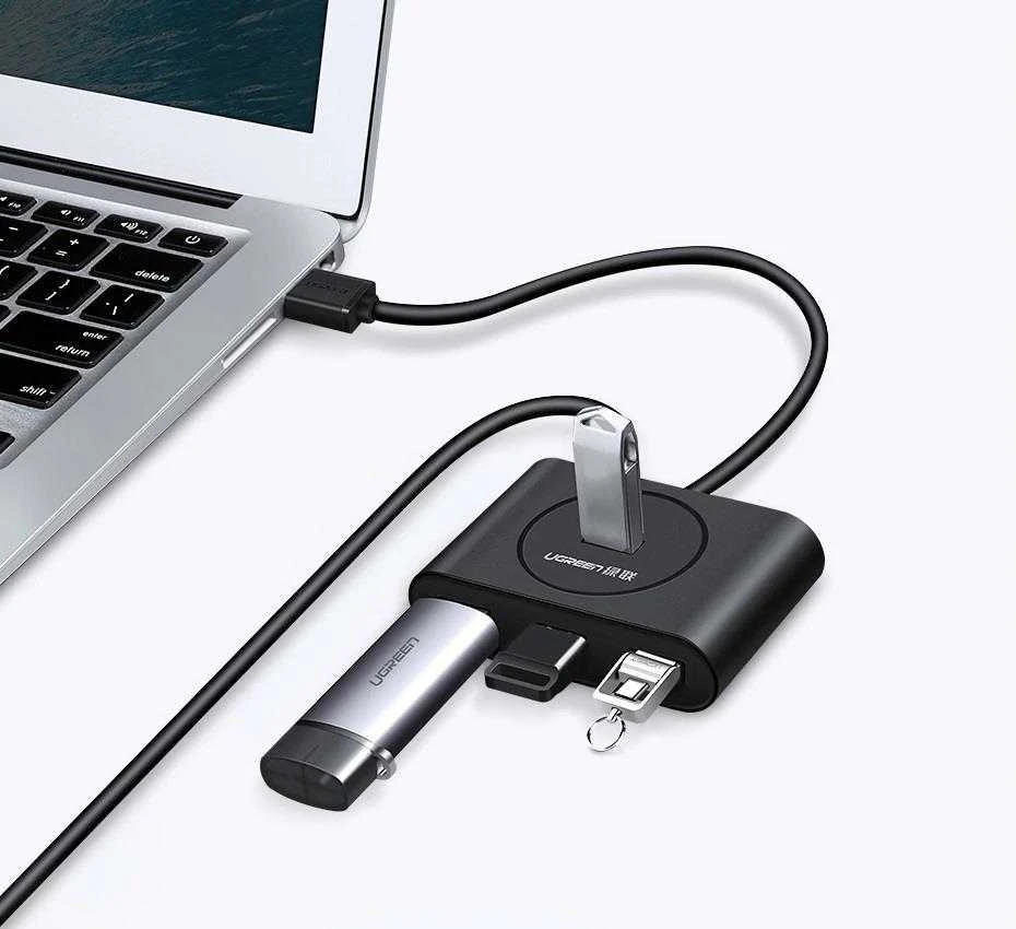 UGREEN HUB USB 3.0 + USB-C 3.1 4 portų OTG