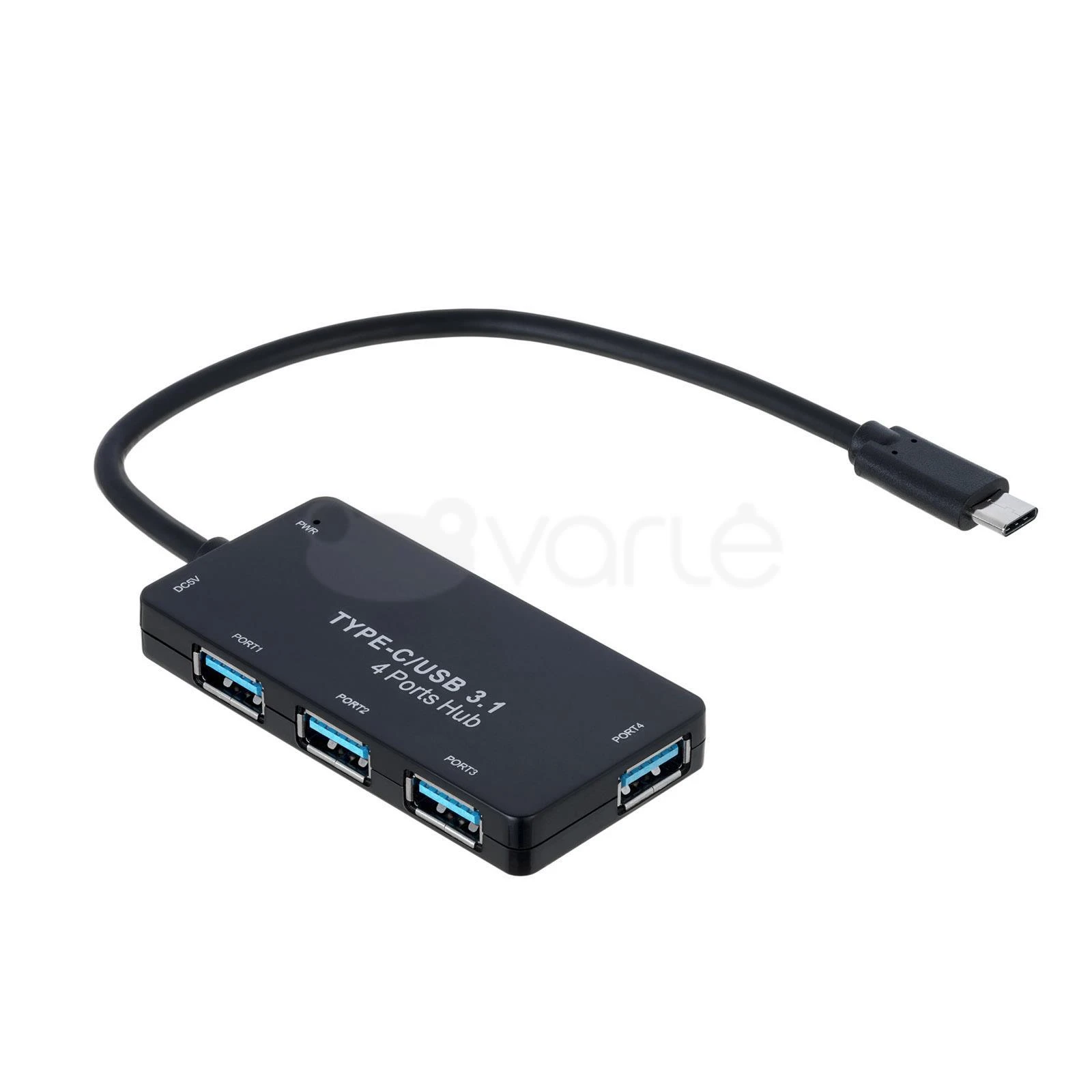 USB-C šakotuvas Akyga AK-AD-52 (4xUSB) juodas