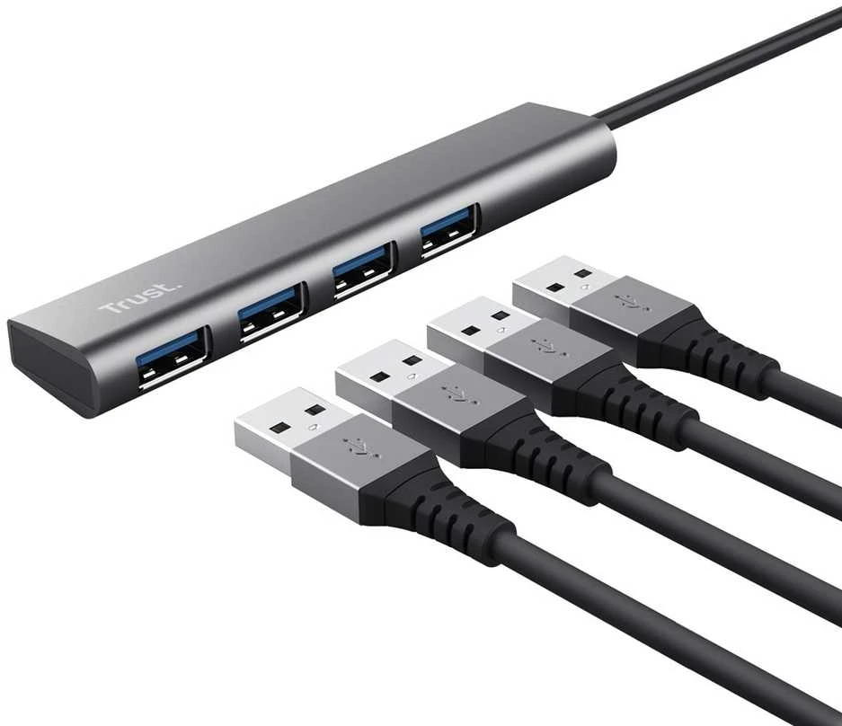 Trust Pasitikėkite Halyx USB 3.2 Gen 1 (3.1 Gen 1) Type-A 5 Mbit/s Pilkas
