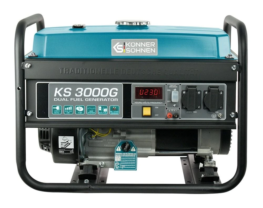 Hibridinis (benzinas/dujos) generatorius Könner & Söhnen, 2,6kW 230V KS 3000 G