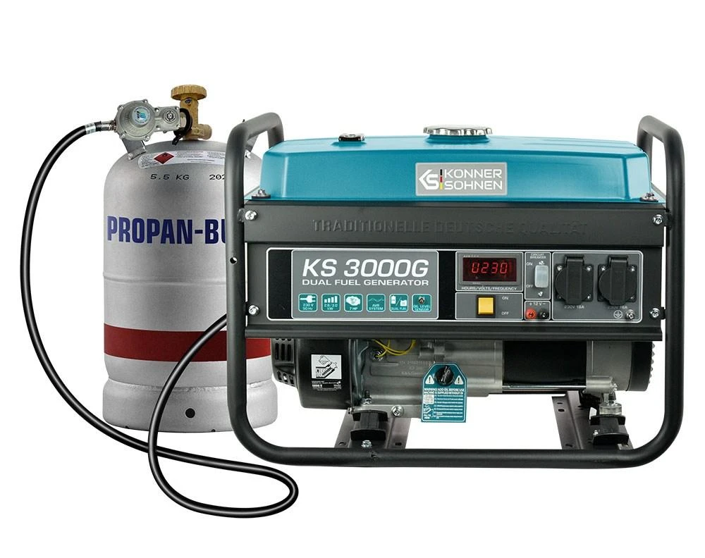 Hibridinis (benzinas/dujos) generatorius Könner & Söhnen, 2,6kW 230V KS 3000 G