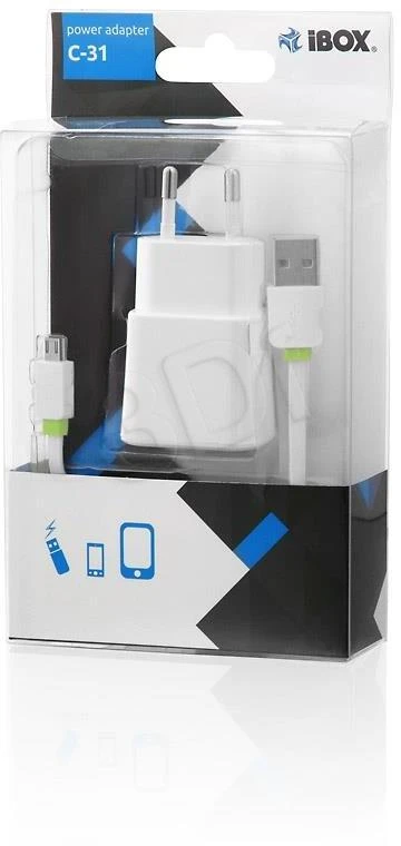 IBOX CHARGER C-31 USB 2A 1 USB prievadas microUSB laidas