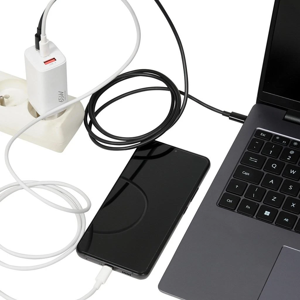 IBOX C-65 PD65W UNIVERSALUS Įkroviklis GaN USB-C CABLE Baltas