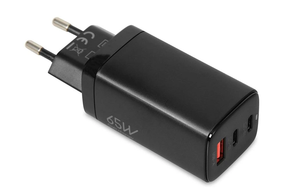 IBOX C-65 PD65W UNIVERSAL CHARGER GaN USB-C CABLE Juodas
