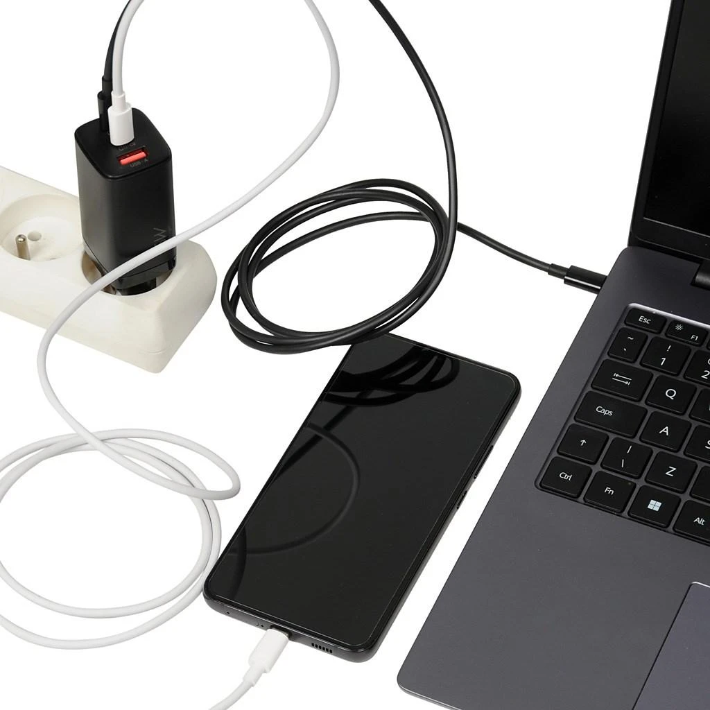IBOX C-65 PD65W UNIVERSAL CHARGER GaN USB-C CABLE Juodas