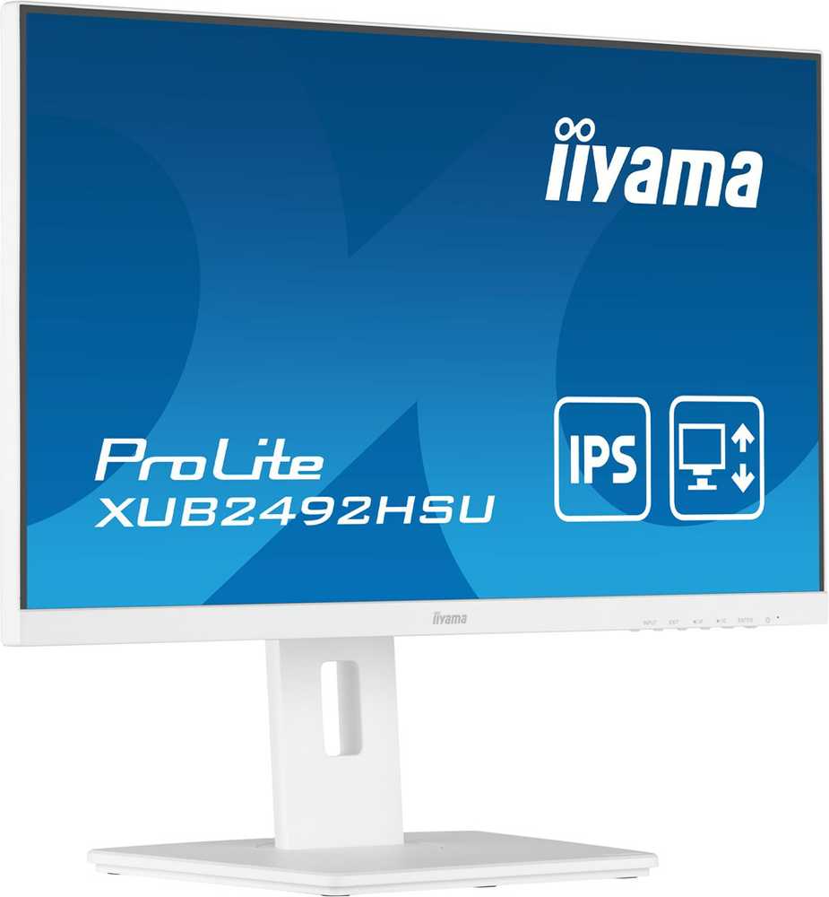 Monitorius Iiyama ProLite PROLITE XUB2492HSU-W5 - 1920 x 1080 FHD - 16:9 - 1000:1 - 250 cd/m² - 4 ms - 1 x DisplayPort (digital), 1 x HDMI (digital), 1 x VGA (analogue) - Baltas