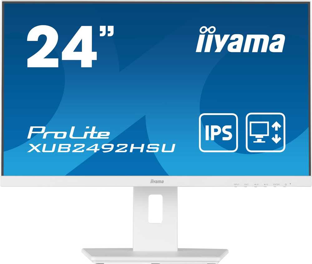Monitorius Iiyama ProLite PROLITE XUB2492HSU-W5 - 1920 x 1080 FHD - 16:9 - 1000:1 - 250 cd/m² - 4 ms - 1 x DisplayPort (digital), 1 x HDMI (digital), 1 x VGA (analogue) - Baltas