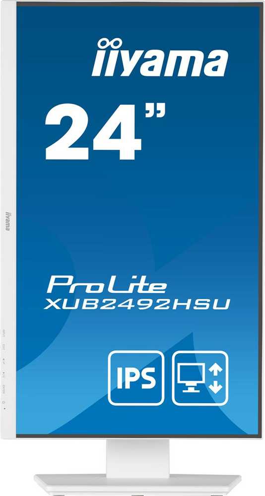 Monitorius Iiyama ProLite PROLITE XUB2492HSU-W5 - 1920 x 1080 FHD - 16:9 - 1000:1 - 250 cd/m² - 4 ms - 1 x DisplayPort (digital), 1 x HDMI (digital), 1 x VGA (analogue) - Baltas