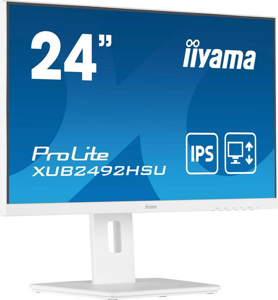 Monitorius Iiyama ProLite PROLITE XUB2492HSU-W5 - 1920 x 1080 FHD - 16:9 - 1000:1 - 250 cd/m² - 4 ms - 1 x DisplayPort (digital), 1 x HDMI (digital), 1 x VGA (analogue) - Baltas