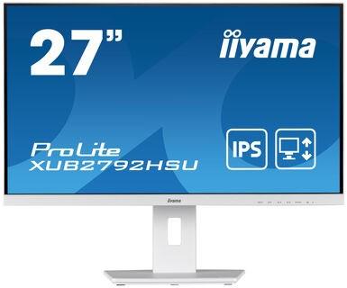 Monitorius Iiyama ProLite PROLITE XUB2492HSU-W5 - 1920 x 1080 FHD - 16:9 - 1000:1 - 250 cd/m² - 4 ms - 1 x DisplayPort (digital), 1 x HDMI (digital), 1 x VGA (analogue) - Baltas
