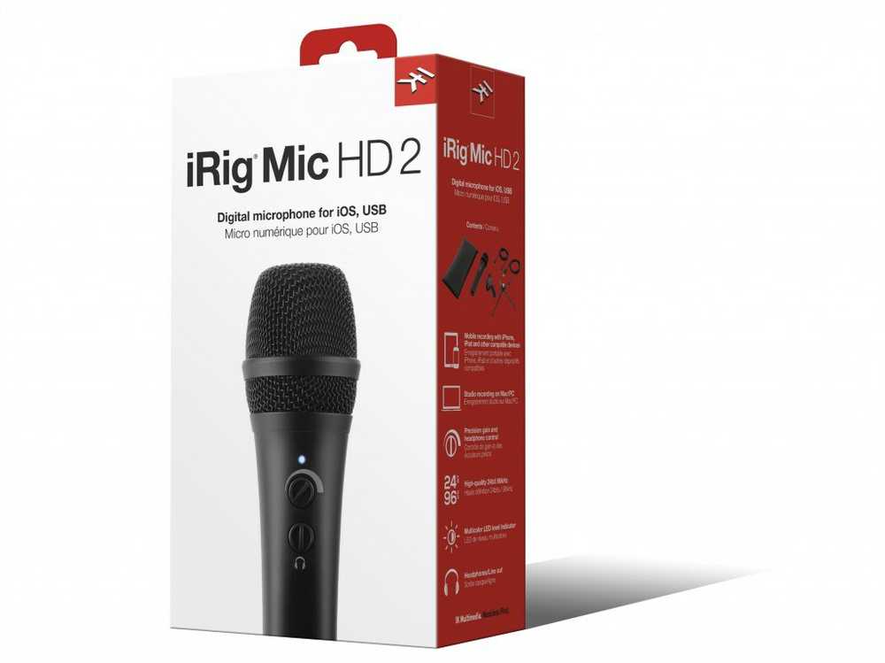 IK Multimedia iRig Mic HD2 USB mikrofonas, juodas