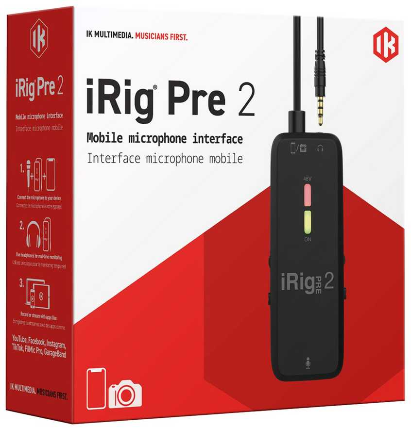 Ik Multimedia I Multimedia IK iRig PRE 2 – garso sąsajos iOS/Android/DSLR