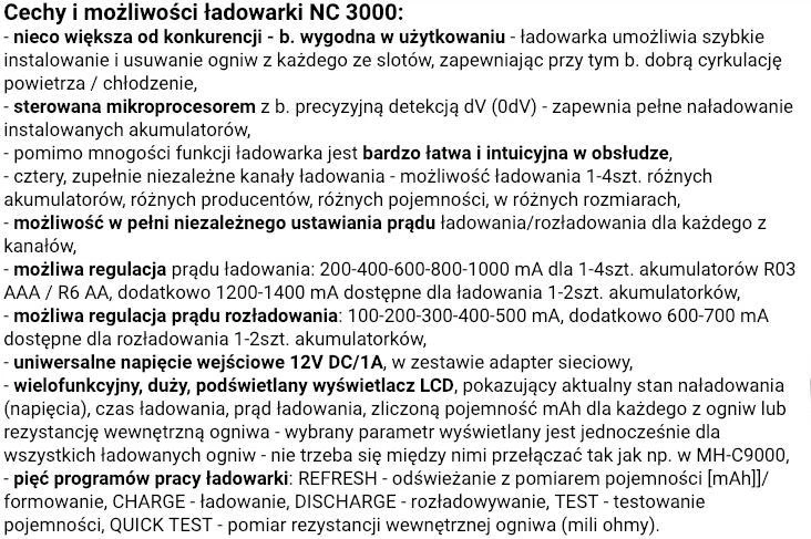 EverActive NC-3000 specifikacijų aprašymas