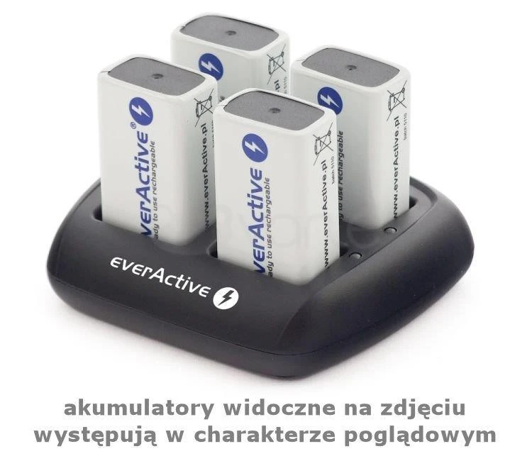 everActive automatinis 4 x 9V įkraunamų baterijų įkroviklis