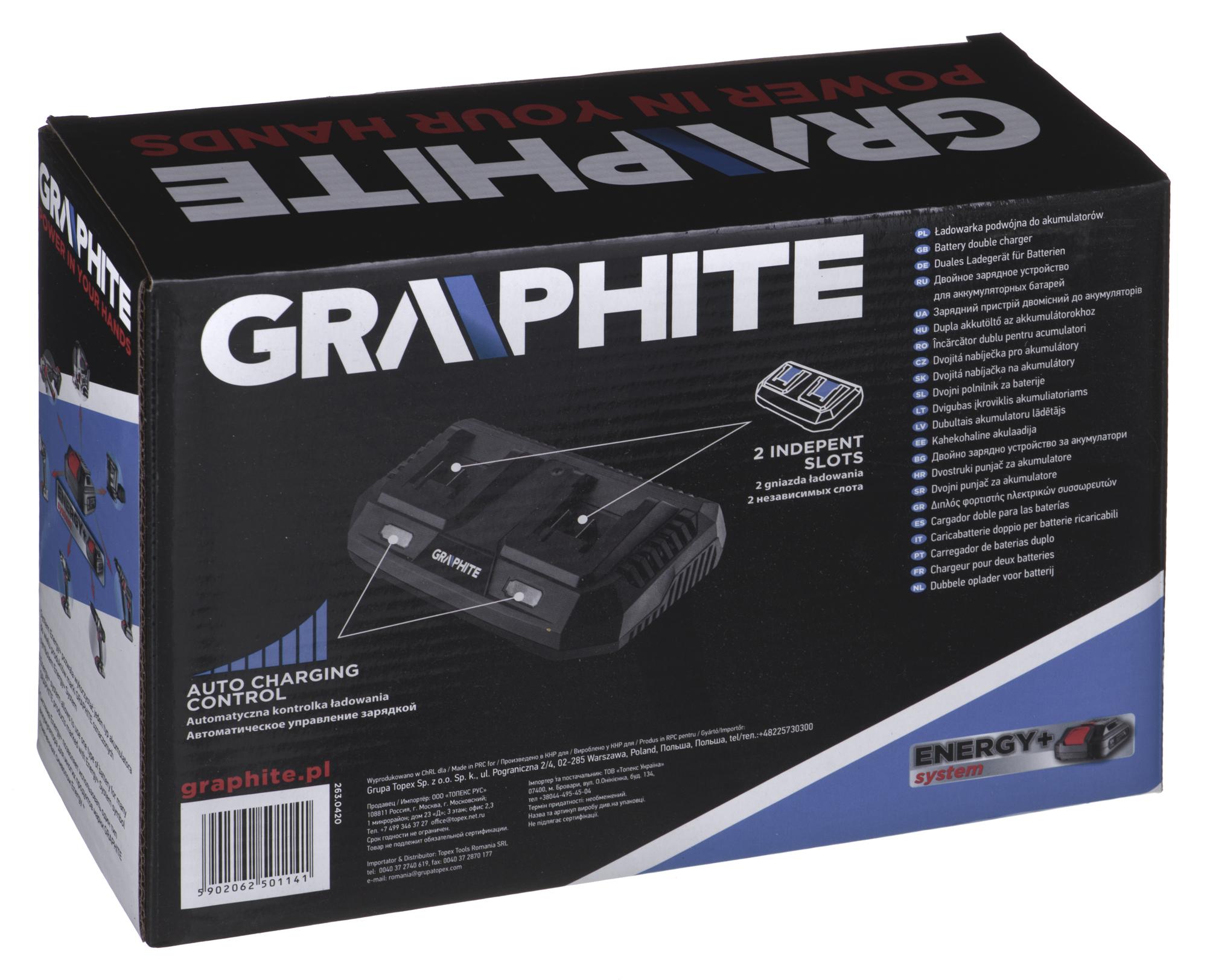 Graphite Dvigubas energijos + akumuliatorių įkroviklis