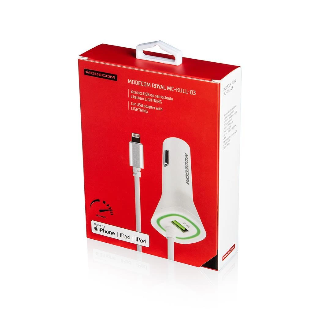 Automobilio įkroviklis MODECOM MC-KULL ZT-MC-KULL-03 („iPhone“ / „iPad Lightning“, USB 2.0)