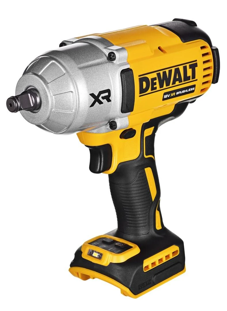 DeWalt smūginis veržliasukis - šoninis vaizdas su LED lempute