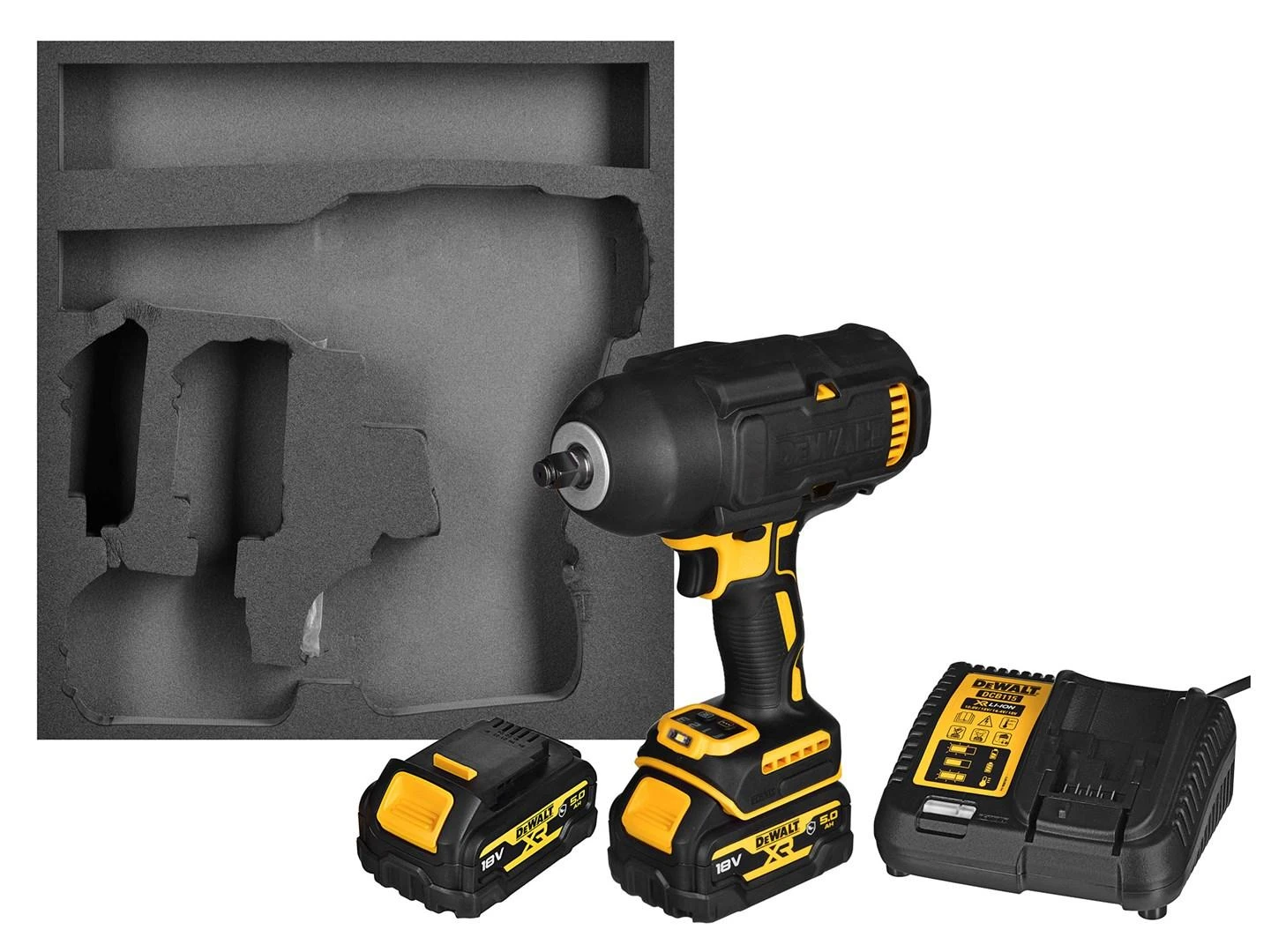 DEWALT Smūginis veržliasukis DCF900P2G 1/2" 18V 1355Nm 2x5,0Ah
