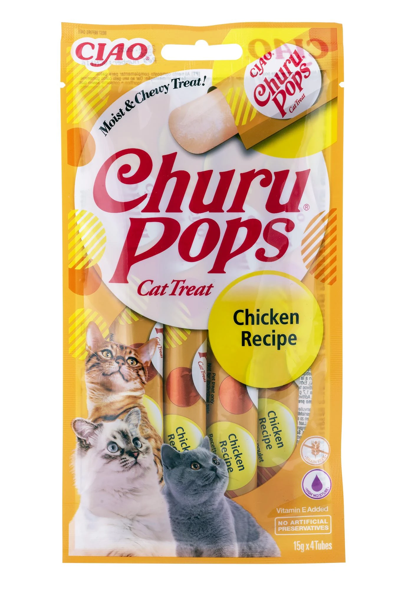 Kačių Skanėstai - Inaba Churu Pops Vištiena 4x15 g