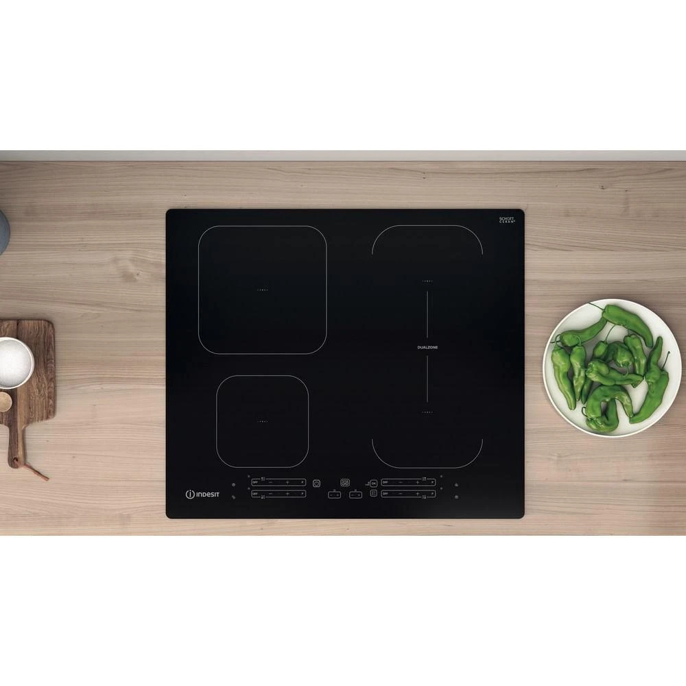 INDESIT | Kaitlentė | IB 65B60 NE | Indukcija | Degiklių / virimo zonų skaičius 4 | Palieskite | Laikmatis | Juodas