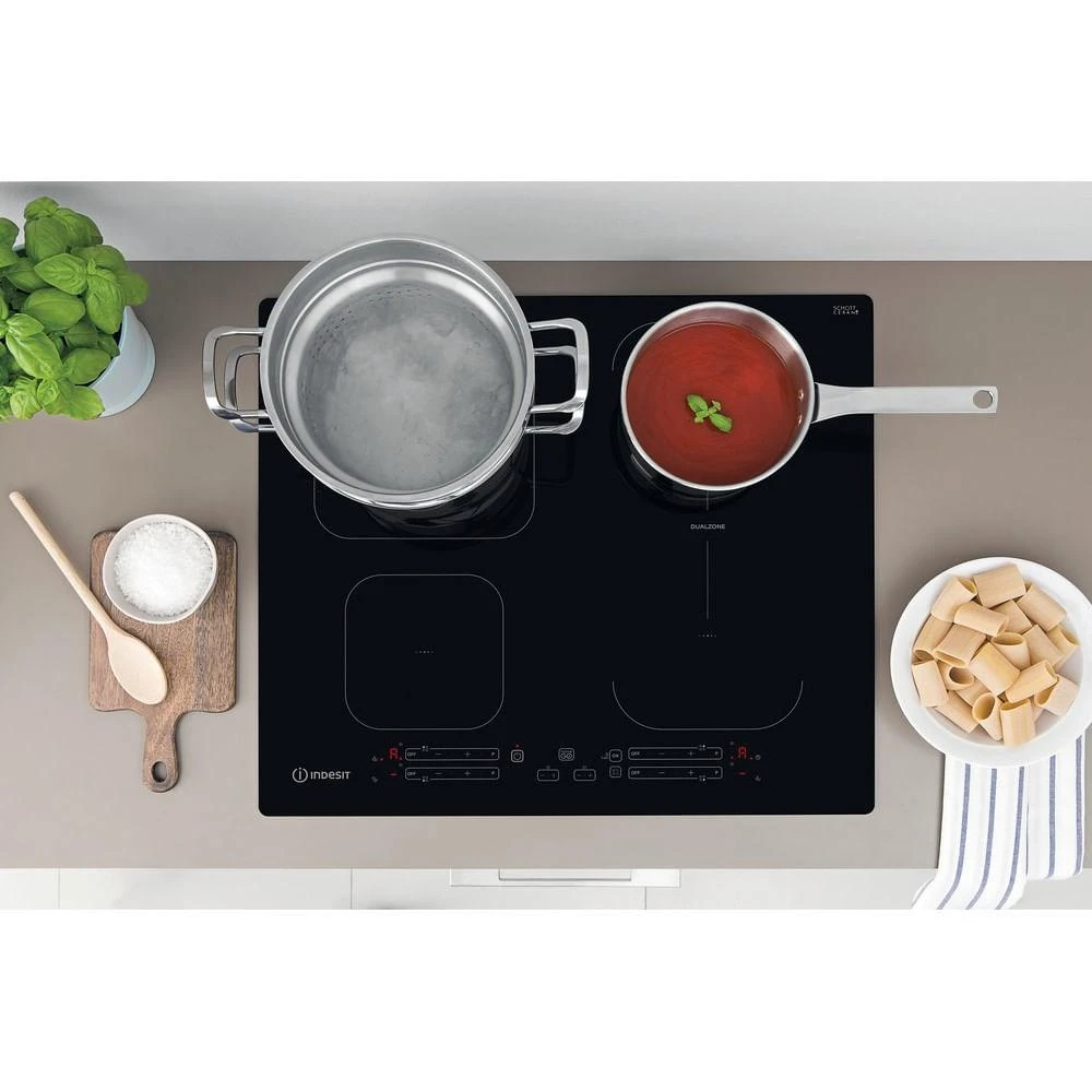 INDESIT | Kaitlentė | IB 65B60 NE | Indukcija | Degiklių / virimo zonų skaičius 4 | Palieskite | Laikmatis | Juodas
