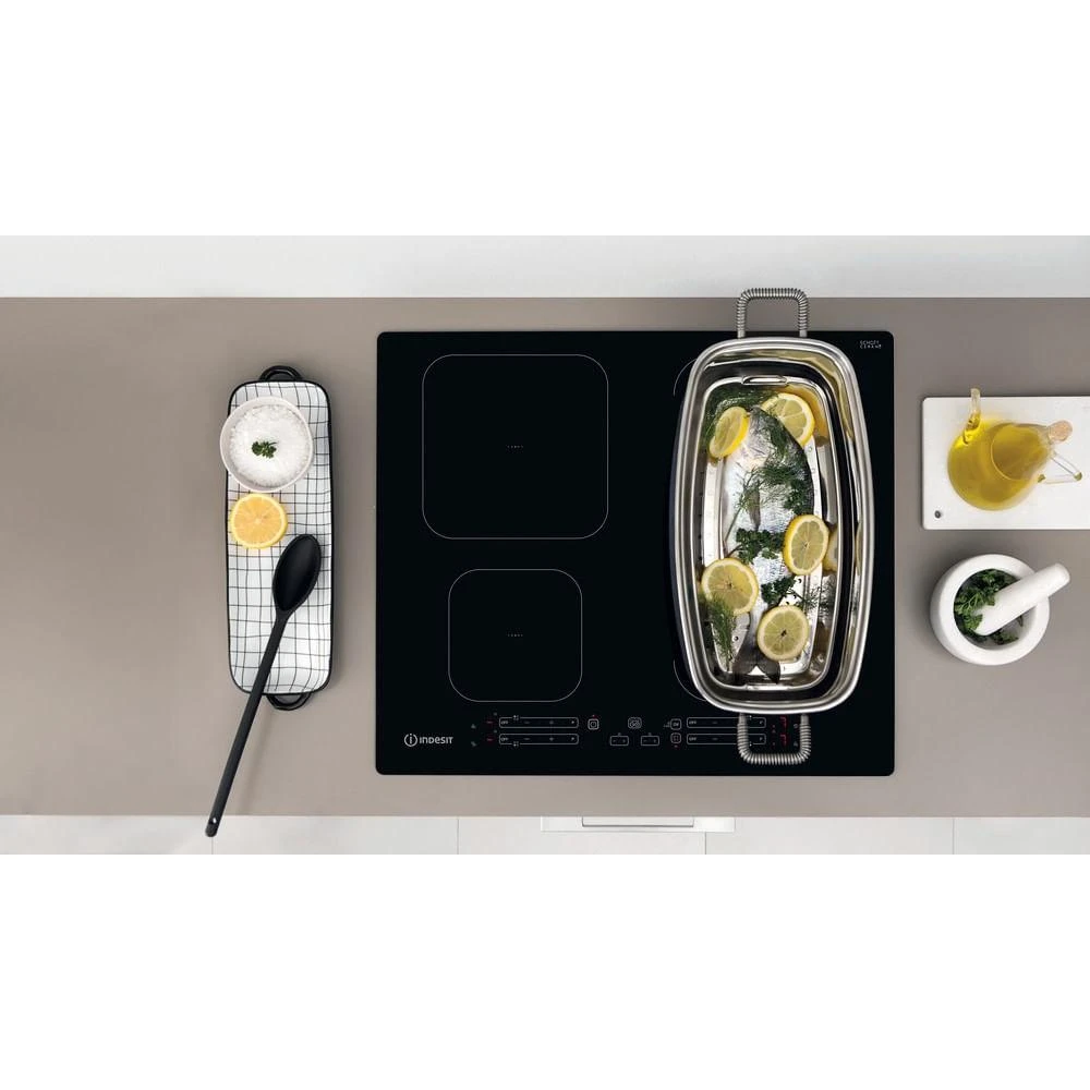 INDESIT | Kaitlentė | IB 65B60 NE | Indukcija | Degiklių / virimo zonų skaičius 4 | Palieskite | Laikmatis | Juodas