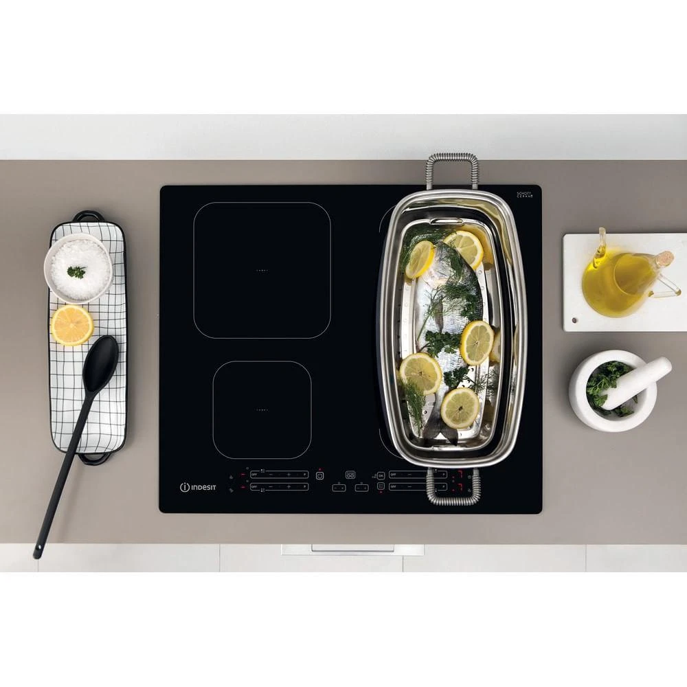 INDESIT | Kaitlentė | IB 65B60 NE | Indukcija | Degiklių / virimo zonų skaičius 4 | Palieskite | Laikmatis | Juodas