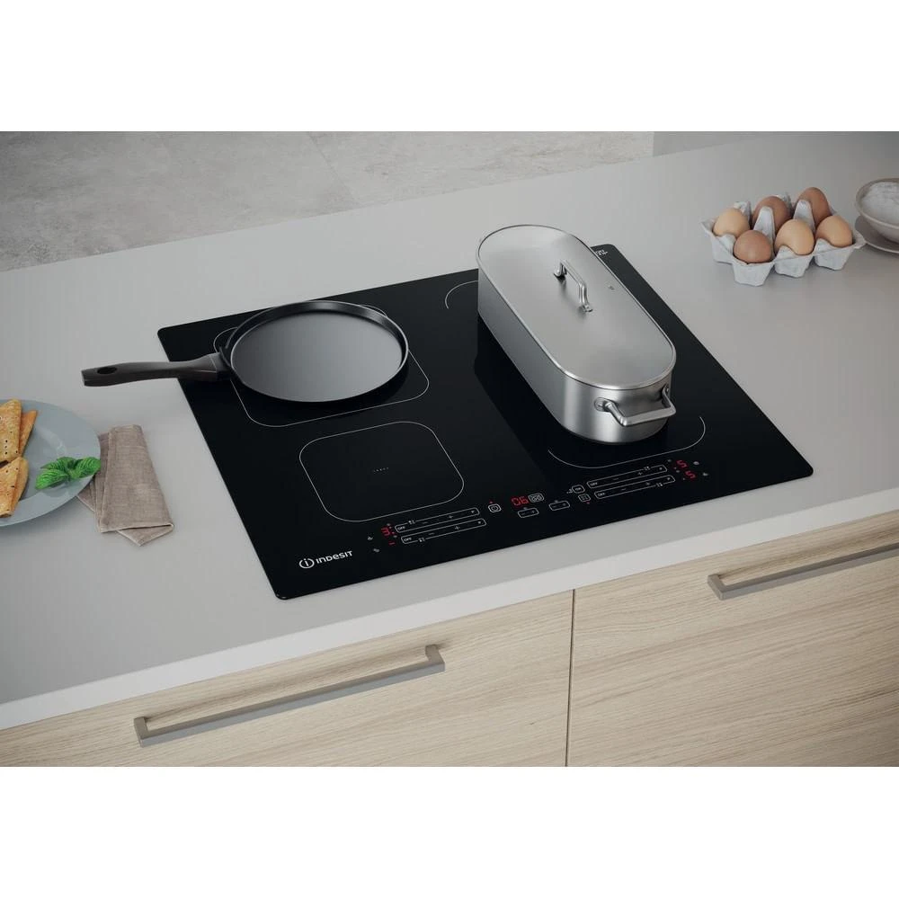 INDESIT | Kaitlentė | IB 65B60 NE | Indukcija | Degiklių / virimo zonų skaičius 4 | Palieskite | Laikmatis | Juodas