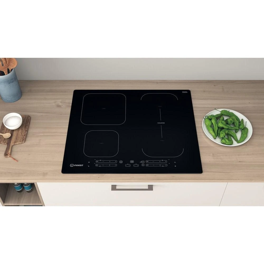 INDESIT | Kaitlentė | IB 65B60 NE | Indukcija | Degiklių / virimo zonų skaičius 4 | Palieskite | Laikmatis | Juodas