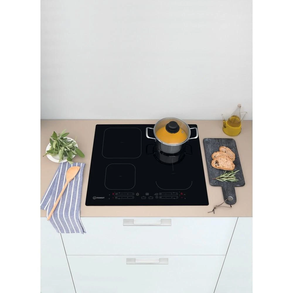 INDESIT | Kaitlentė | IB 65B60 NE | Indukcija | Degiklių / virimo zonų skaičius 4 | Palieskite | Laikmatis | Juodas