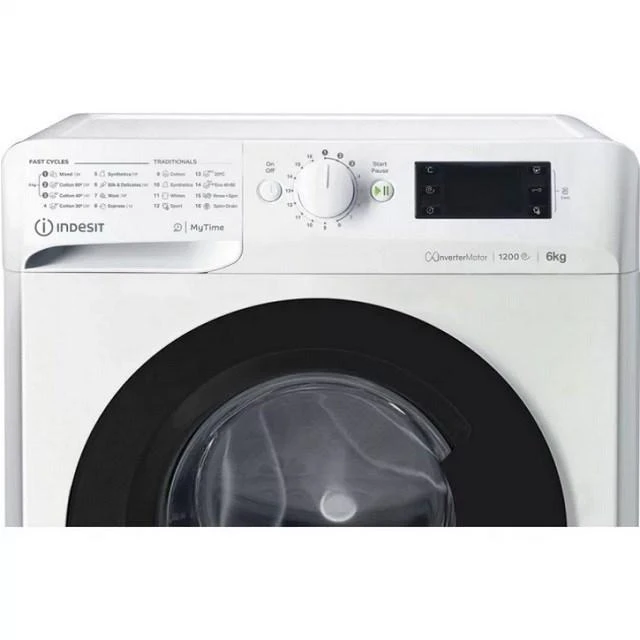 INDESIT | Skalbimo mašina | MTWSE 61294 WK EE | Energy efficiency class C | Front loading | Skalbimo talpa 6kg | 1150 RPM | Gylis 42.5 cm | Plotis 59.5 cm | Ekranas | Big Digit | Baltas