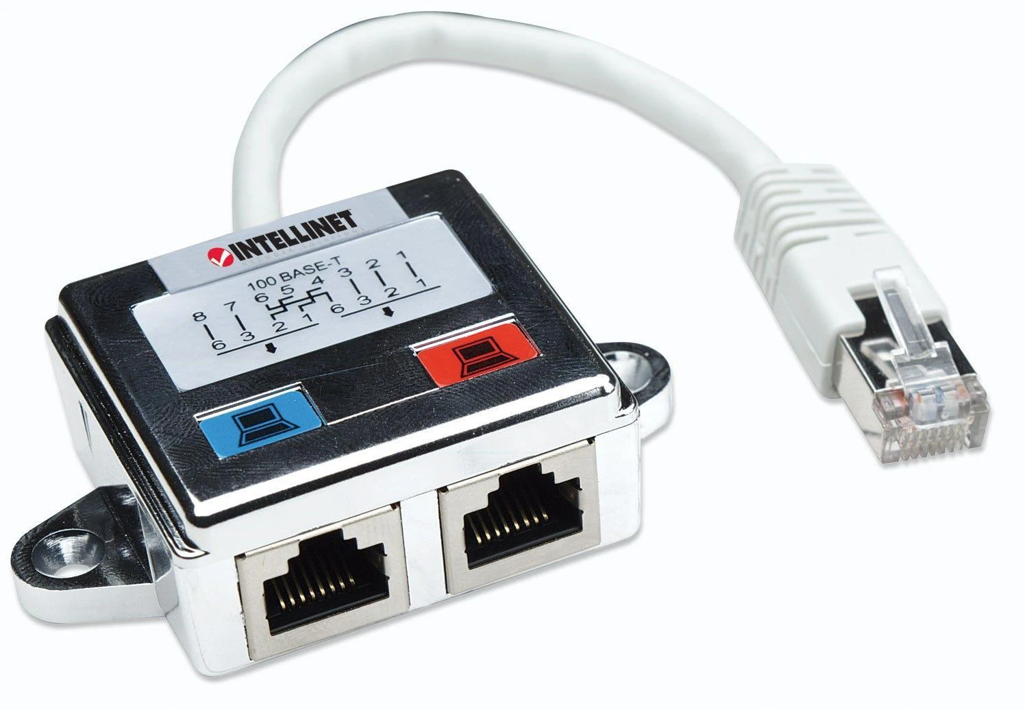 Intellinet 504195 kabelių sąsaja / invertavimo adapteris RJ-45 2x RJ-45 Sidabras