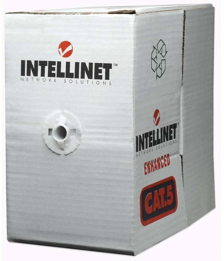 Intracom INTELLINET Cat6 suderinamas masinis kabelis, kietas 23 AWG SOHO UTP 305 m 1 000 pėdų CCA pilka