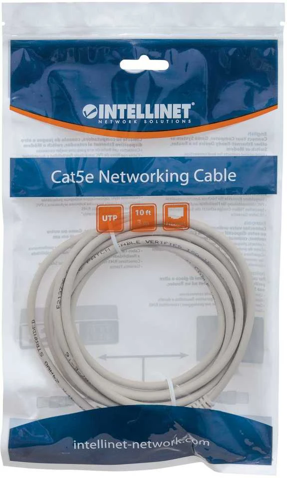 Intellinet 0.5m Cat6 tinklo kabelis 0,5 m U/UTP (UTP) Pilka