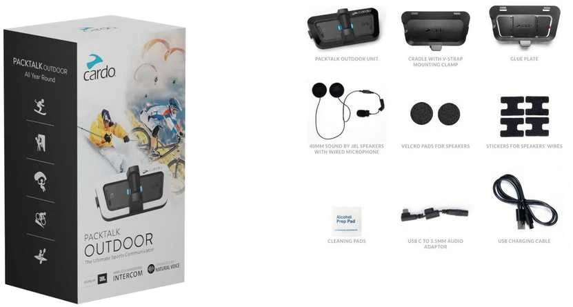 Ausinės Cardo Packtalk Outdoor Pasikalbėjimo įranga, Baltas