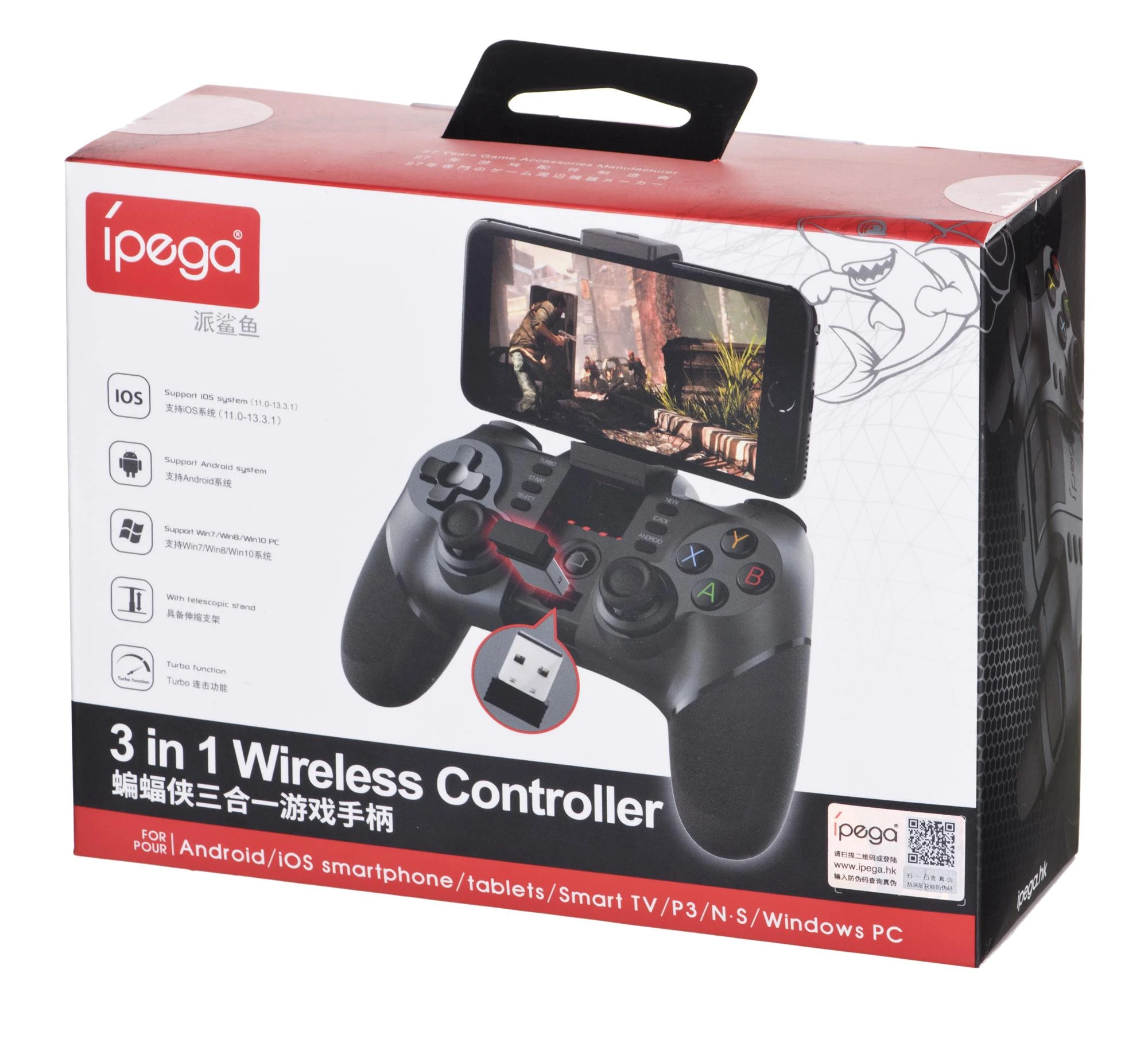 Ipega PG-9076 žaidimų valdymo pultas skirtas žaisti Android ir Windows 7/8/10 žaidimus