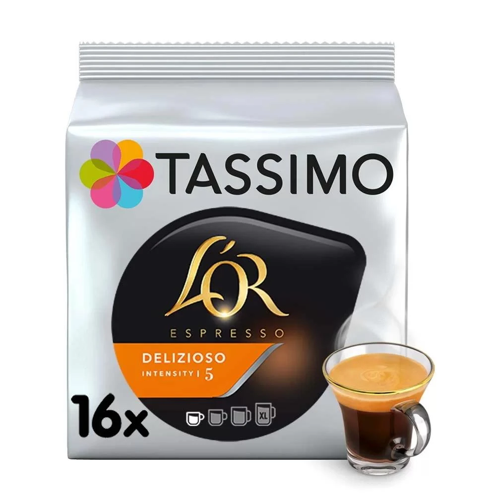 Kavos kapsulės Tassimo L'OR Espresso Delizioso (suderinamas su Bosch Tassimo kapsulių aparatais), 16 vnt.