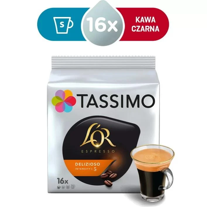 Kavos kapsulės Tassimo L'OR Espresso Delizioso (suderinamas su Bosch Tassimo kapsulių aparatais), 16 vnt.