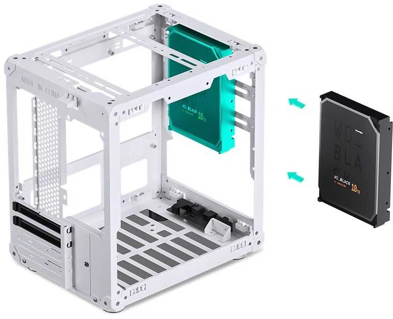 Jonsbo C6 Micro-ATX kompiuterio korpusas – baltos spalvos
