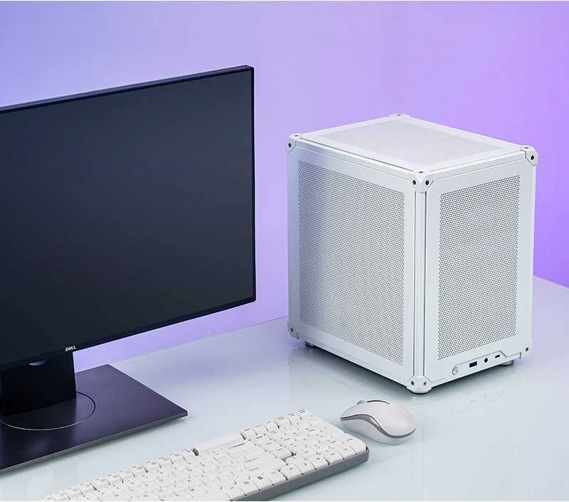 Jonsbo C6 Micro-ATX kompiuterio korpusas – baltos spalvos