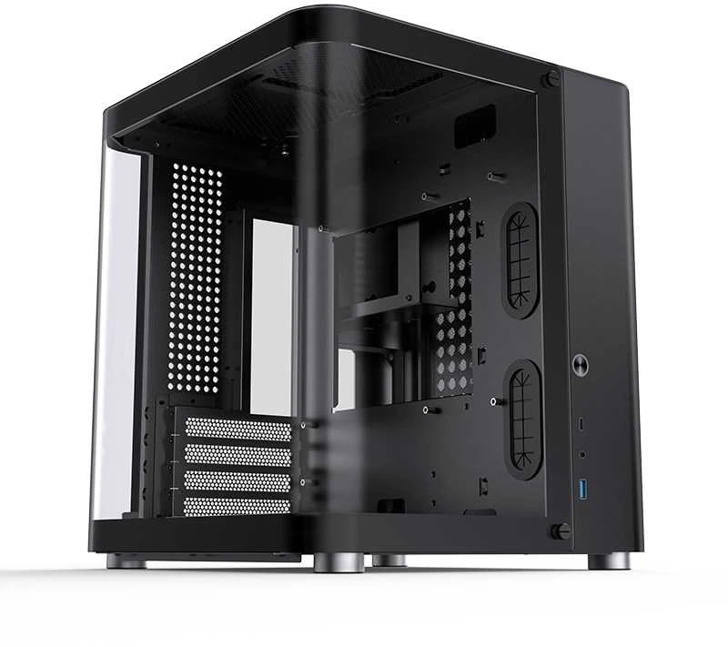 Jonsbo TK-1 2.0 Micro-ATX kompiuterio korpusas, Tempered Glass – juodos spalvos