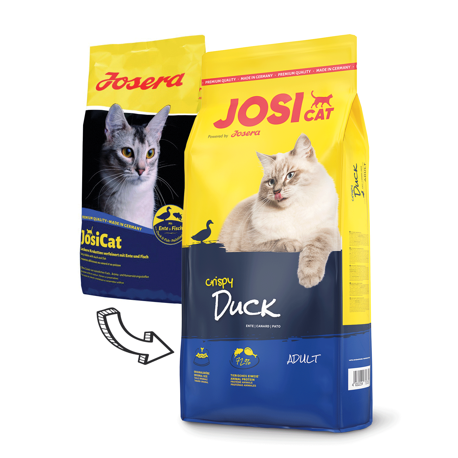 Josera JosiCat Pašaras katėms Crispy antiena 18kg