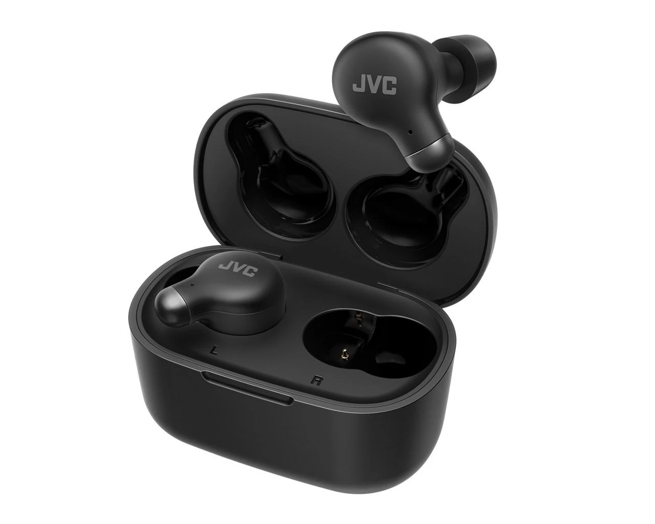 JVC HA-A25TB ausinės su atviru įkrovimo dėklu