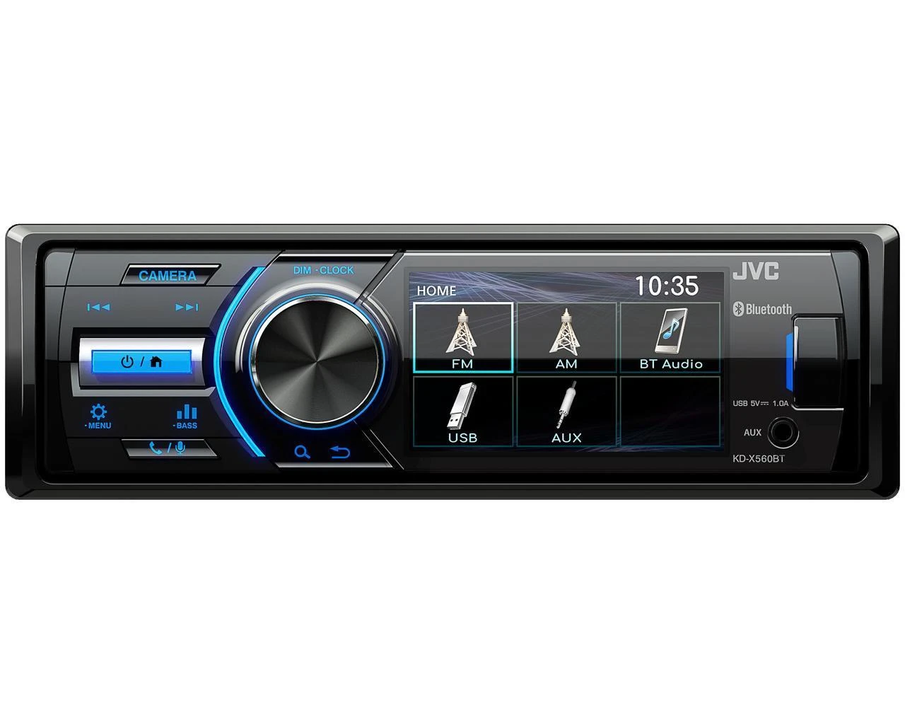 Automagnetola Nešiojamas stereo automobilis JVC KDX-560BT (Bluetooth, USB + AUX)