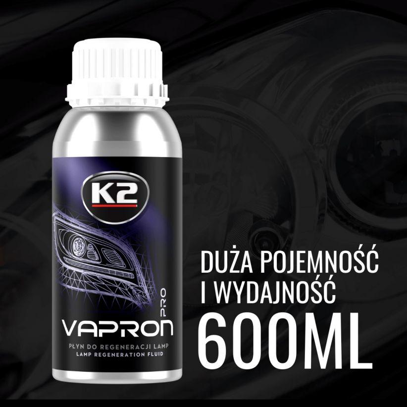 Pakartotinai pripildytas priekinių žibintų regeneracijos skysčio virdulys K2 Vapron, 600ml